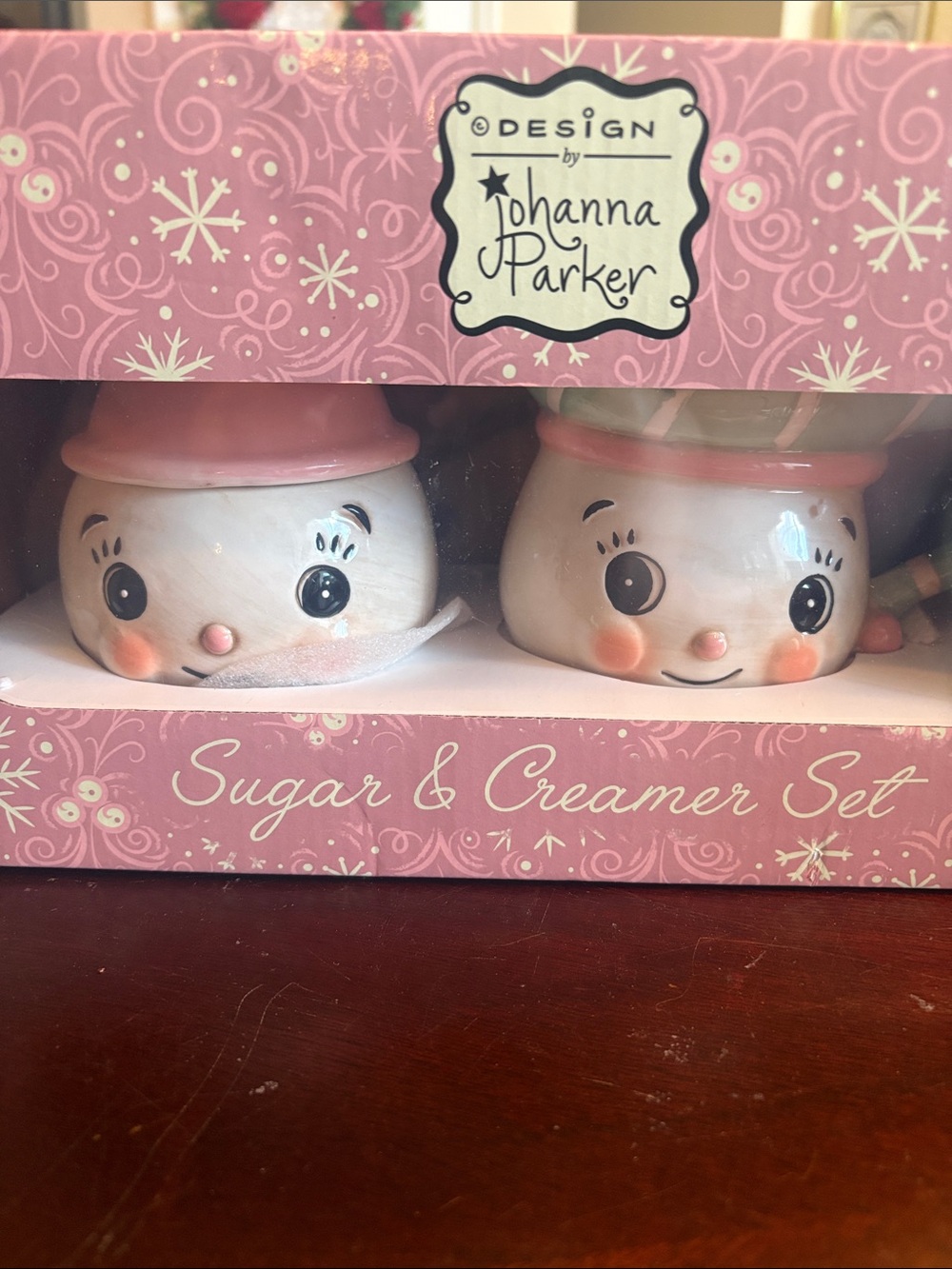 NWT Joanna Parker Christmas Snowman sugar and creamer set - Picture 2 of 4